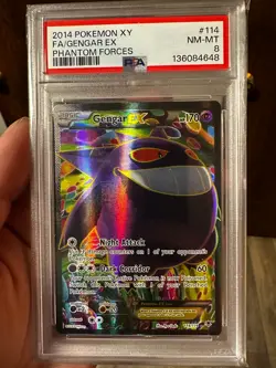 Gengar ex 114/119 2014 Pokemon X/Y phantom forces PSA 8 NM-MT - Image 1