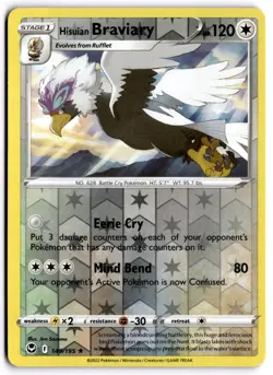Pokemon TCG Hisuian Braviary 149/195 Swsh12: Silver Tempest Reverse Holo - Image 1