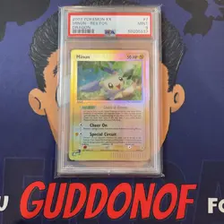 PSA 9 MINT 2003 Pokemon EX Dragon MINUN #7 Reverse Holo Rare Vintage - Image 1