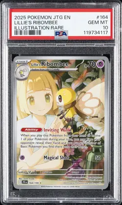 2025 POKEMON JTG EN-JOURNEY TOGETHER ILLUSTRATION RARE LILLIE'S RIBOMBEE PSA 10 - Image 1
