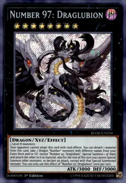 Yu-Gi-Oh! Number 97: Draglubion 1st Ed. BLHR-EN030 Secret Rare NM/LP x1 - Image 1
