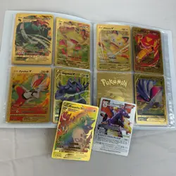 50+ Pokemon Gold Foil Collection Fan Art Display Cards, French & Eng(F3) CP#8801 - Image 1