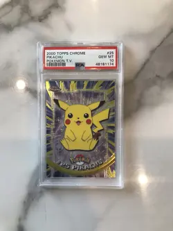 Pokemon 2000 PSA 10 GEM MINT PIKACHU Topps Chrome T.V. #25 - Image 1