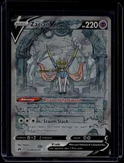 Pokemon TCG Zacian V GG48/GG70 Crown Zenith Galarian Gallery NM - Image 1