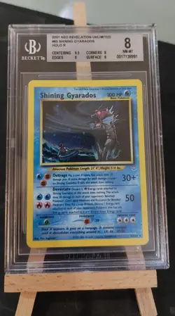 Pokemon Shining Gyarados 65/64 Neo Revelation BGS 8 Secret Rare Holo Swirl - Image 1