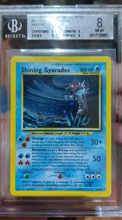Pokemon Shining Gyarados 65/64 Neo Revelation BGS 8 Secret Rare Holo Swirl - Image 4