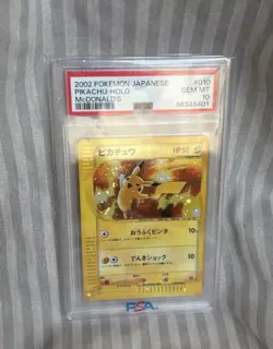 Pokemon Pikachu Holo McDonald’s 2002 Japanese PSA 10 #010 - Image 1
