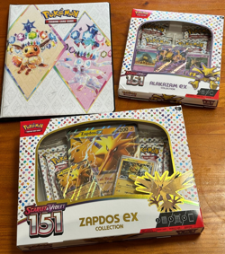 Pokemon 151 Alakazam + Zapdos ex Collection Box + Prismatic Evolutions Album - Image 1