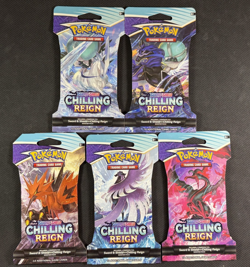 Pokemon Cards Sealed x5 Chilling Reign Blister Sealed Artset Swsh 2021 - Image 1