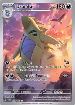 Pokemon Tyranitar - 222 NM 1st Edition Normal SV02: Paldea Evolved - Image 1