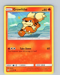 Pokemon TCG Growlithe Sun & Moon Base Set 21/149 Regular Common Card Played LP - Image 1