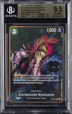 2025 ONE PIECE PROMO CARDS #OP05-030 DONQUIXOTE ROSINANTE BGS 9.5 - Image 1