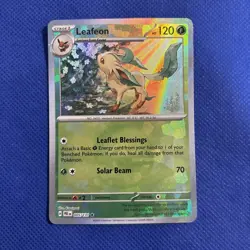 Pokemon TCG: Prismatic Evolutions Leafeon 005/131 Poke Ball Reverse Holo NM (a) - Image 1
