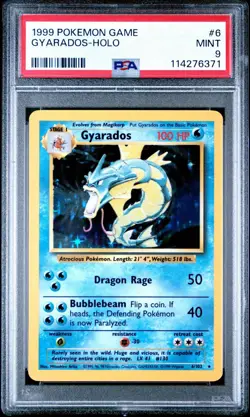 1999 Pokemon Base Set Gyarados #6 Holo Rare PSA 9 Mint - Image 1