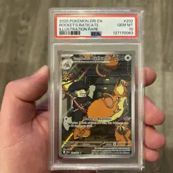 2025 POKEMON DRI EN-DESTINED RIVALS #202 TEAM ROCKET'S RATICATE PSA 10 - Image 1