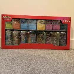 Pokemon Prismatic Evolutions Costco Mini Tin Bundle 8 Tins Sealed - Image 1
