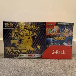 Pokemon SURGING SPARKS Elite Trainer Box Etb & Booster Bundle Costco 2 Pack - Image 1