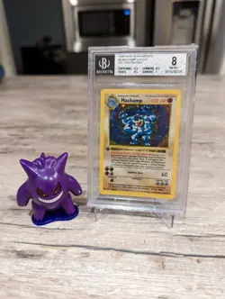 BGS 8 NM 1st Edition SHADOWLESS Machamp HOLO Pokemon 1999 Base Set 8/102 Beckett - Image 2