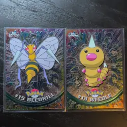 Pokemon 2000 Topps Chrome #15 Beedrill And #13 Weedle NM - Image 1