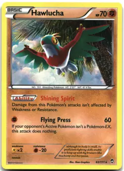Pokemon Hawlucha HOLO Holo Rare XY - Furious Fists 63/111 MP - Image 1