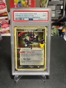 2021 Pokemon Greninja Gold Star Celebrations ETB Promo SWSH144 Mint PSA 9 - Image 1