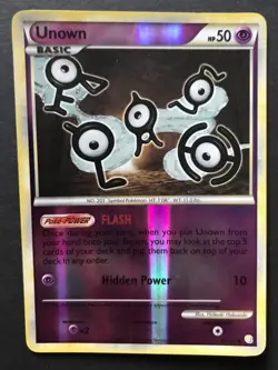Unown FLASH 55/123 HGSS Base REVERSE HOLO Heartgold Soulsilver Pokemon Card Exc - Image 1