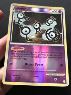 Unown FLASH 55/123 HGSS Base REVERSE HOLO Heartgold Soulsilver Pokemon Card Exc - Image 3
