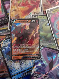 Pokemon TCG Bulk Lot Mystery Pack 100 Cards + 1 Rare | TG VMAX EX VSTAR V OR IR - Image 1