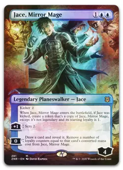 Jace, Mirror Mage (Borderless) #281 (Foil) (NM) Zendikar Rising ZNR Magic MTG - Image 1
