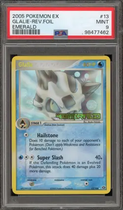 Pokemon Glalie EX Emerald Reverse Holo Rare #13 PSA 9 Mint - Image 1
