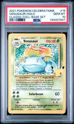 PSA 10 VENUSAUR 15/102 HOLO CELEBRATIONS CLASSIC COLLECTION POKEMON 🍃 - Image 1