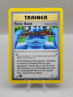 Pokemon TCG Focus Band Neo Genesis 1st Edition Rare Card 86/111 - Image 1