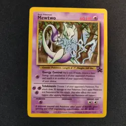 Mewtwo 12/53 Wotc Black Star Promo Pokemon Tcg Card MP Miscut See Description - Image 1