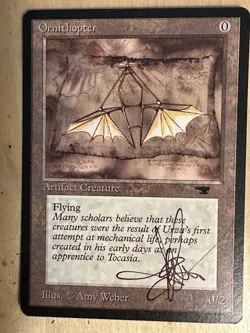 MTG ARTIST PROOF Antiquities Ornithopter Time Walk AP Sketch Art Amy WEBER Magic - Image 2
