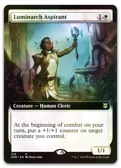 Luminarch Aspirant (Extended Art) #319 (Foil) (NM) Zendikar Rising ZNR Magic MTG - Image 1
