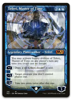 Teferi, Master of Time (Showcase) (291) #291 (NM) Core Set 2021 M21 Magic MTG - Image 1