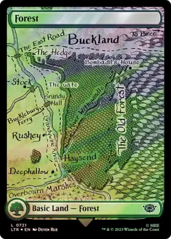 MTG FOIL Forest 721 Full Art Surge Foil - The Lord of the Rings #721 - Image 1