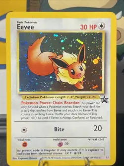 Pokemon TCG Eevee 11/53 Wotc Black Star Promo Vintage 2000 Holo - Image 1