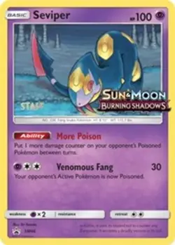 1x Seviper - SM46 - STAFF Prerelease Promo Moderately Played Pokemon SM Black St - Image 1