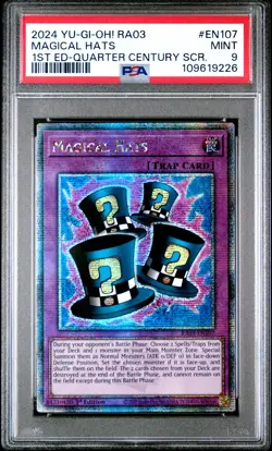 2024 YU-GI-OH! RA03-QUARTER CENTURY BONANZA #EN107 MAGICAL HATS PSA 9 - Image 1