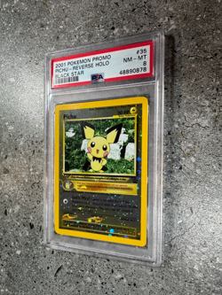 Pokemon TCG Cards Pichu 35 WOTC Black Star Promo Reverse Holo PSA 8 NM-MT STRONG - Image 4