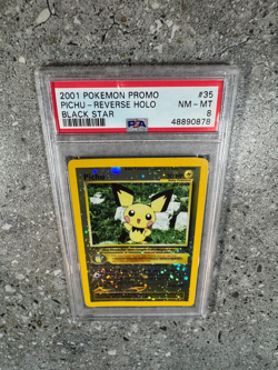 Pokemon TCG Cards Pichu 35 WOTC Black Star Promo Reverse Holo PSA 8 NM-MT STRONG - Image 5