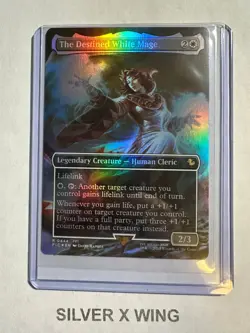 The Destined White Mage Borderless Foil x1, MTG, Commander: Final Fantasy, NM - Image 1