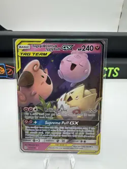 Pokemon Togepi & Cleffa & Igglybuff GX 143/236 Sm-Cosmic Eclipse Holo Tag Team - Image 1
