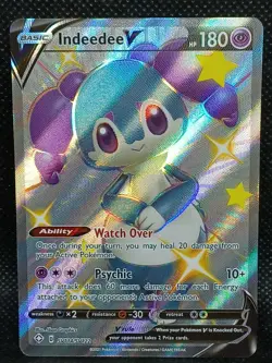 Indeedee V SV114/SV122 Shiny Full Art Ultra Rare Pokemon TCG Shining Fates NM - Image 1