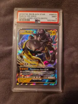 Pokemon Sun & Moon Black Star Promo SM121 Raikou GX Legend Johto PSA 9 - Image 1