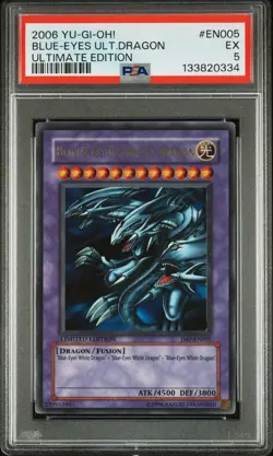 2006 YU-GI-OH! ULTIMATE ED #EN005 BLUE-EYES ULTIMATE DRAGON PSA 5 - Image 1