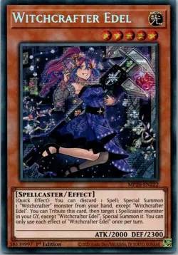 Yugioh Witchcrafter Edel MP20-EN222 1st Edition Prismatic Secret Rare NM - Image 1