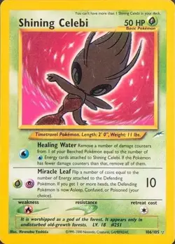 Shining Celebi 106/105 Neo Destiny 2000 Holo Rare WOTC Pokemon Card TCG - Image 1