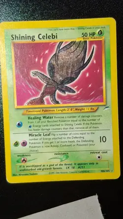 Shining Celebi 106/105 Neo Destiny 2000 Holo Rare WOTC Pokemon Card TCG - Image 2